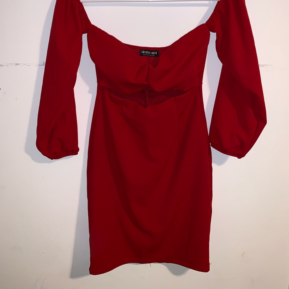 Red mini dress